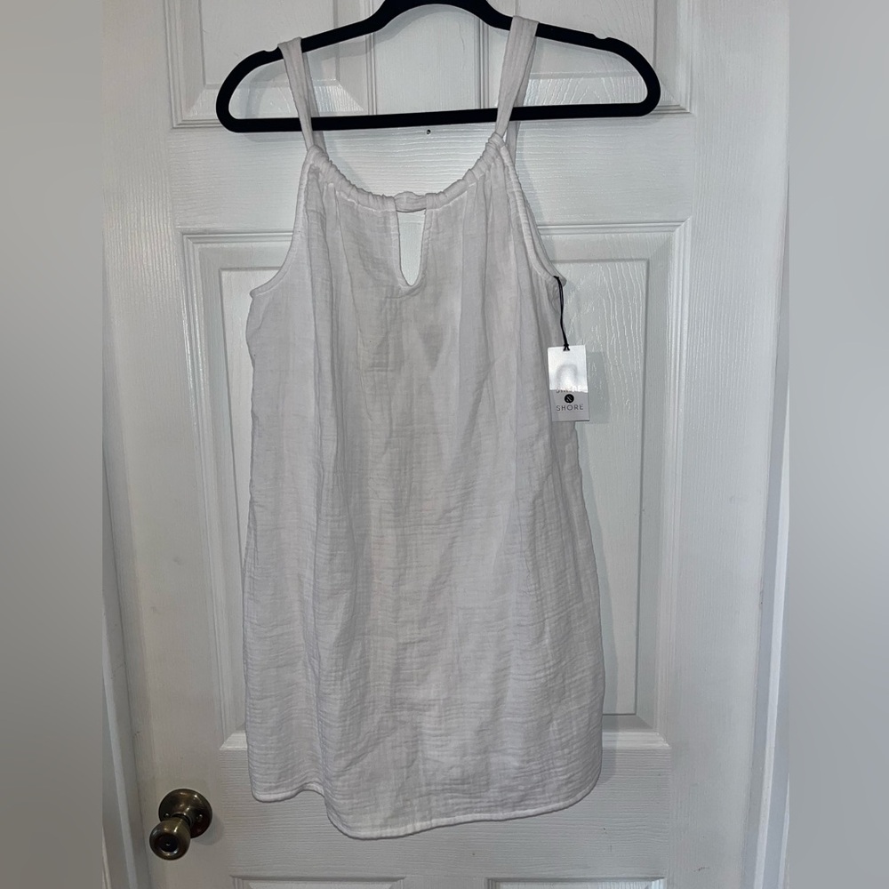 Shade & Shore Women’s Swim Cover Up, NEW, XSmall, White, thin, cool 100% cotton
